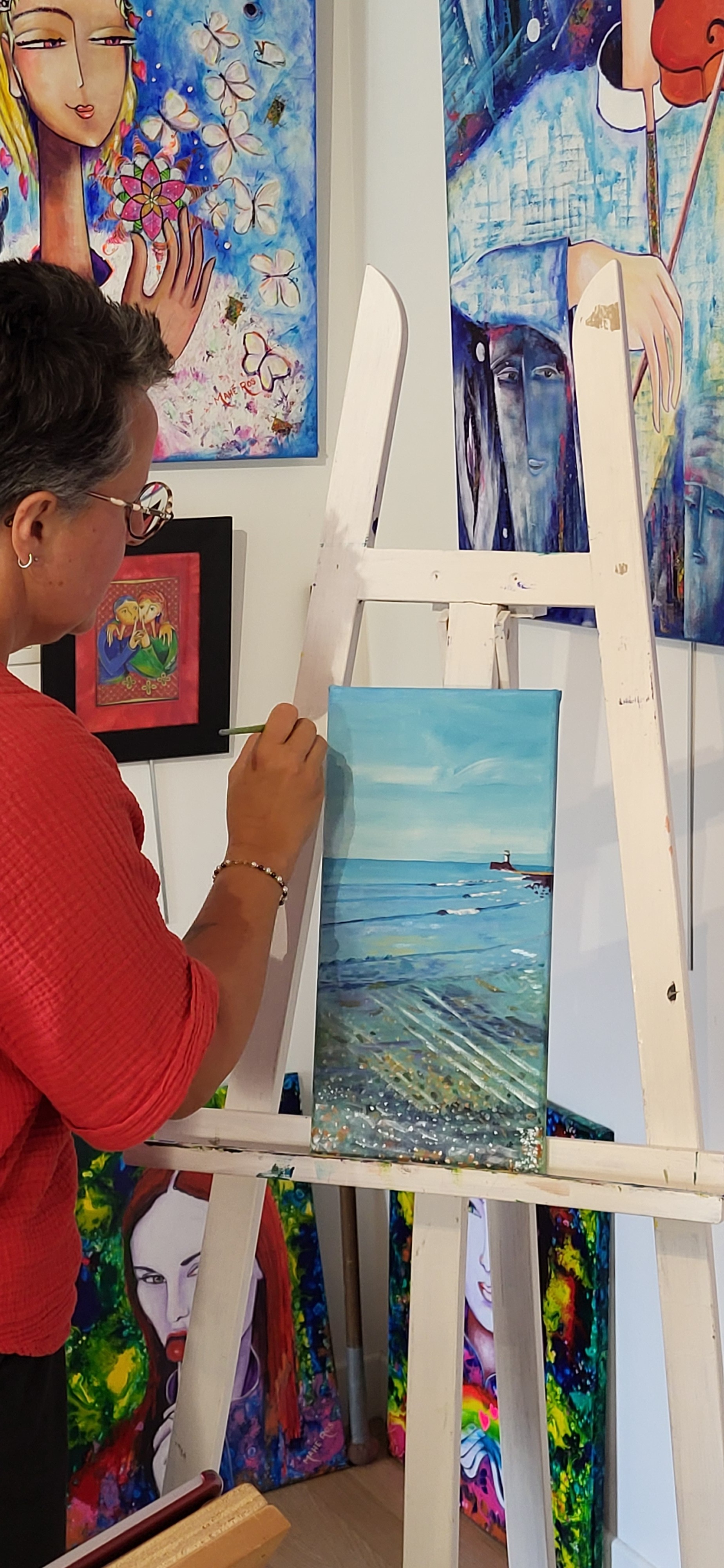 Peinture sur chevalet d'Isabelle 