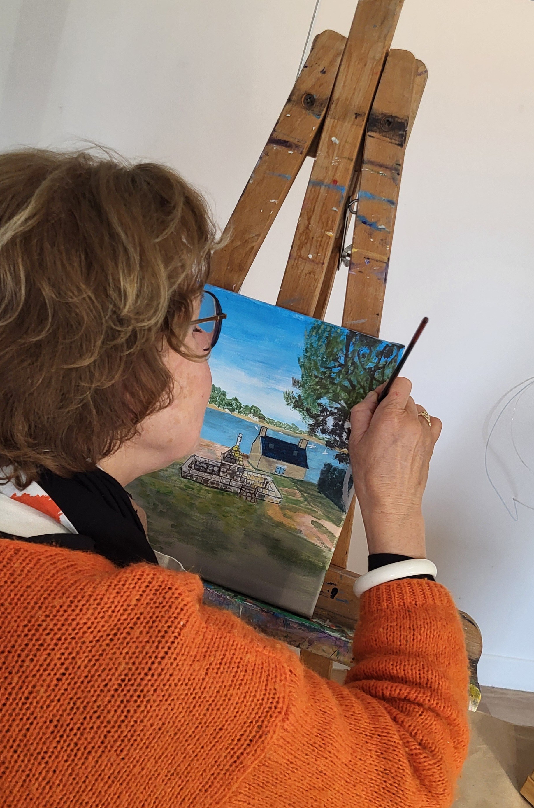 Peinture sur chevalet de Brigitte