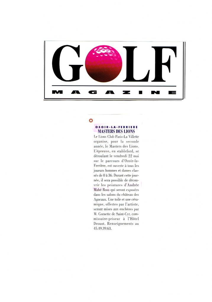 Golf Magazine-Vente aux enchères à Ozoir la Ferrière