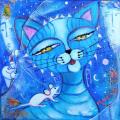 chat à la souris - 20x20 