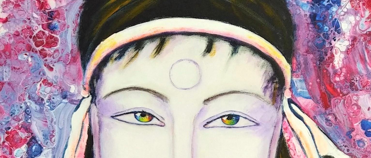Jeune fille à l'arc-en-ciel