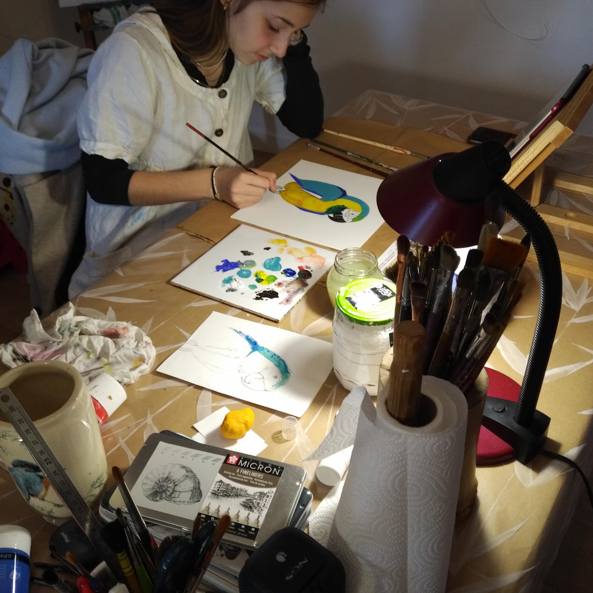 Séance de travail à l'Acrylique